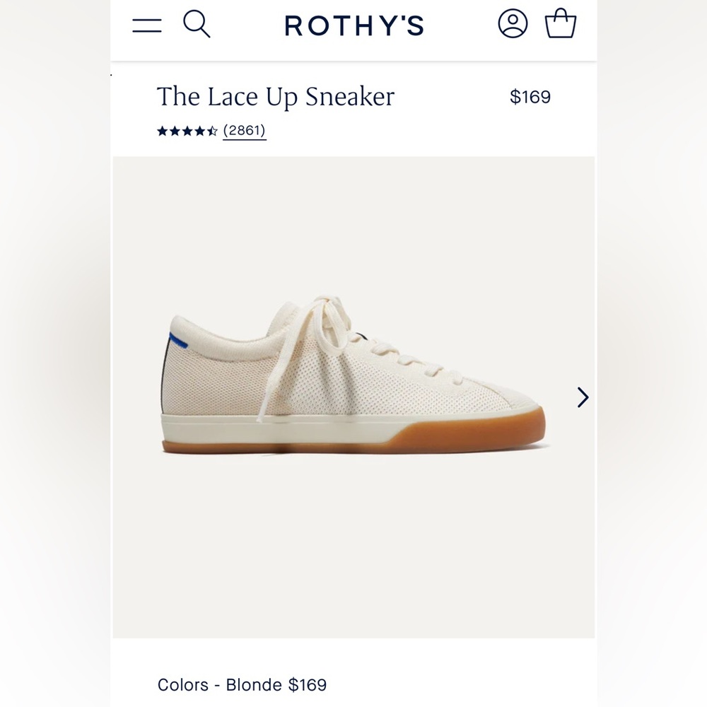 Rothy’s lace up sneaker size 7